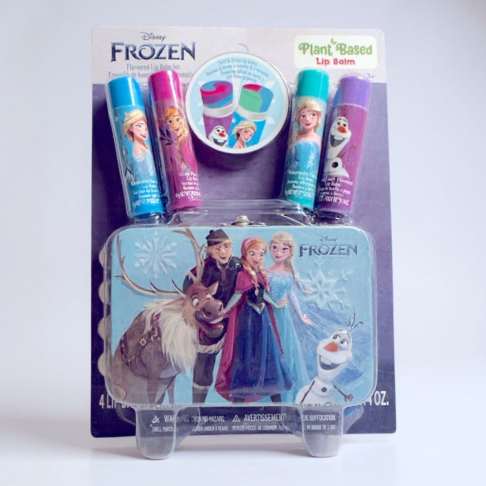 Disney Frozen Elsa & Anna Lip Balm Set – 4 Flavors + Collectible Tin